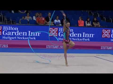 Anastasiya SERDYUKOVA (UZB) ribbon - 2015 Stuttgart worlds Qualifs
