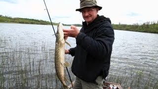 Pike fishing, Inishmuck, Lough Oughter, County Cavan, Ireland