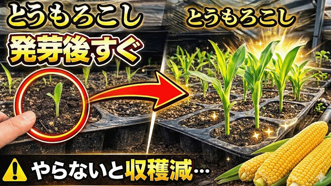 【これだけで激変】トウモロコシ発芽直後で全てが決まる！プロが教える育苗方法