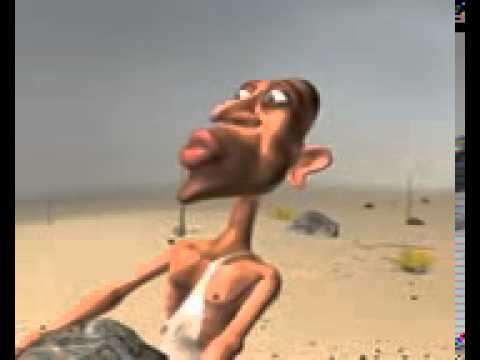 A thirsty man in desert (Animation)