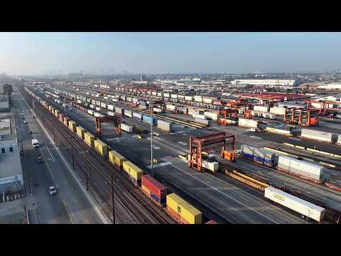 BNSF's Hobart Intermodal Yard in Action: Container Trains in the Los Angeles Area