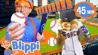 Blippi's Home Run Hit: Exploring a Baseball Stadium Adventure! | Educational Videos for Kids