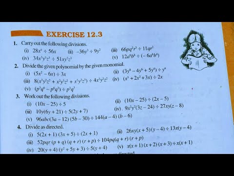 Class 8th maths l Exercise 12.3 l Chapter 12 l Factorisation l Maths l cbse board l Carb Academy