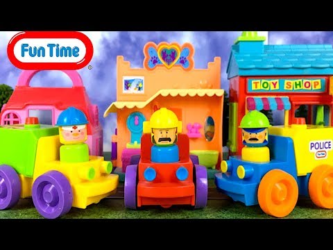UNBOXING FUN TIME PUSH AND GO  WITH POLICE CAR AMBULANCE & FIRE TRUCK