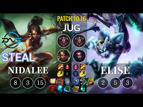 DFM Steal Nidalee vs Elise Jungle - KR Patch 10.16