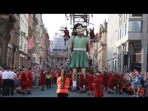 Little Girl Giant in Castle Street Liverpool for the Giant Spectacular
