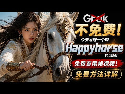 👉 Grok收费了？这个&ldquo;Happyhorse&rdquo;居然免费做首尾帧视频！