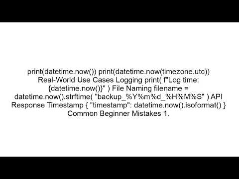 Python Datetime Now Utc