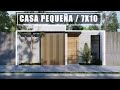 CASA DE 7X10 DE UNA PLANTA CON PISCINA | PLANO DE CASA MODERNA EN 70 M2