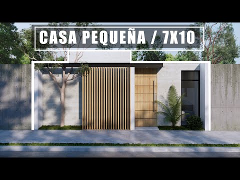 CASA DE 7X10 DE UNA PLANTA CON PISCINA | PLANO DE CASA MODERNA EN 70 M2