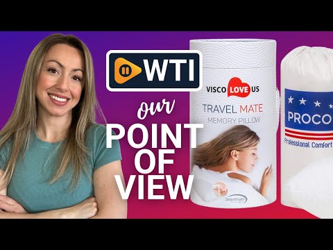 Travel & Camping Pillow for Adults & Baby - Comfortable Memory Foam Travel Small Pillow - Backpacking Pillow Easy to Carry Portable Bag Ideal for Airplane & Car Travel Pillows (White) Natural - WTI product video review