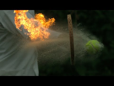 Funny sports & games videos - Fire Tennis - The Slow Mo Guys