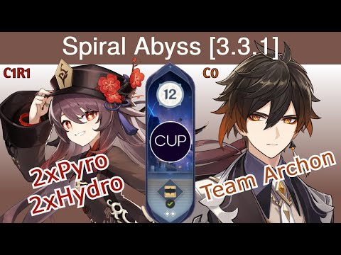 HuTao (C1R1) + Team Archon (C0) 9* clear Spiral Abyss [v3.3.1] Floor 12