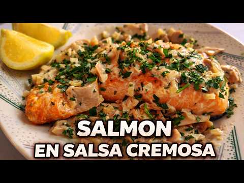 Cómo Hacer Salmón en Salsa de Champiñones Cremosa (Jugoso y Fácil)