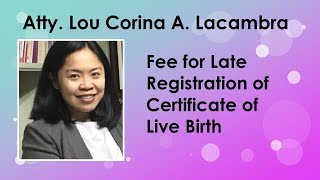 Magkano ang gagastusin para sa late registration ng birth certificate?