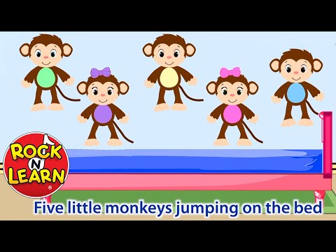 Five Little Monkeys | with lyrics | Rock 'N Learn Kids Song