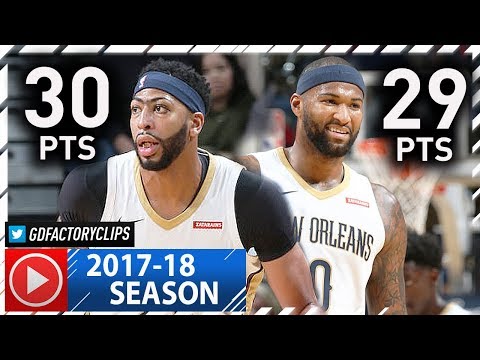 Anthony Davis & DeMarcus Cousins Triple-Double Highlights vs Cavaliers (2017.10.28) - 59 Pts!
