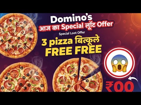 3 Domino's pizza @ ₹00😮|dominos coupon code today|Domino's pizza offer|Domino's pizza offers  today