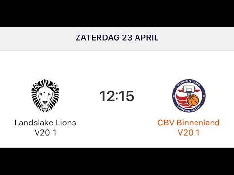 CBV Binnenland V20-1 vs Landslake Lions V20-1 | 23-04-2022