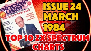 Spectrum top 10 charts from Sinclair User issue 24 March 1984.