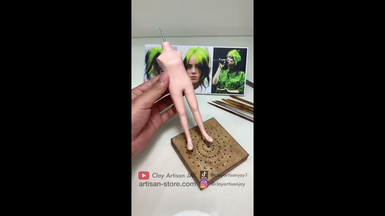 sculpture polymer clay of billie eilish by clay artisan jay