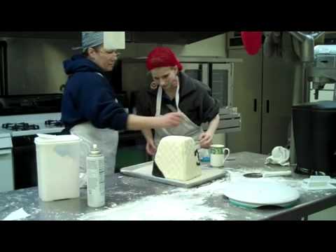 Melinda working on her senior project