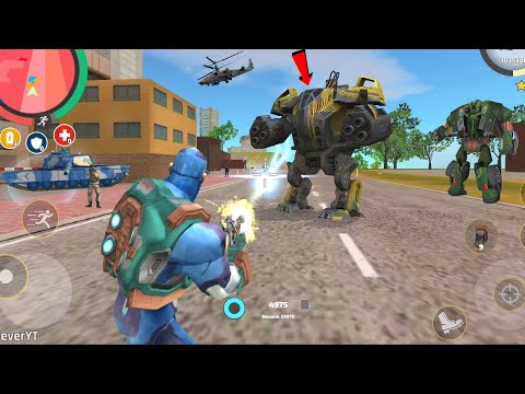 Rope Hero: Vice Town (Rope Hero Electric Shock to Car Robot)System Error Robot - Android Gameplay HD
