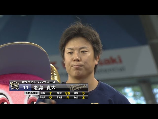 バファローズ・松葉投手ヒーローインタビュー 2017/7/1 L-Bs