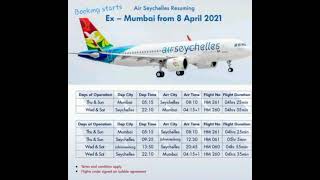Air Seychelles Flight Start on 08 April 2021  Booking Start Plz Contact us
