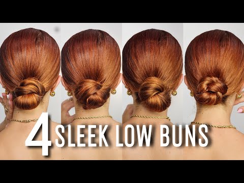 SLEEK LOW BUN TUTORIAL 🟠 4 EASY WAYS ‼️