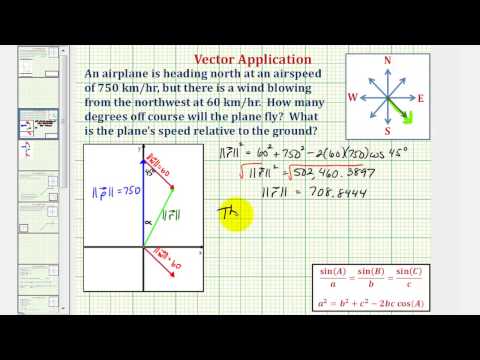 Vector App Using Law Of Sines And Cosines Find Angle Off Course And Vector App Using Law Of Sines And Cosines Find Angle Off Course And