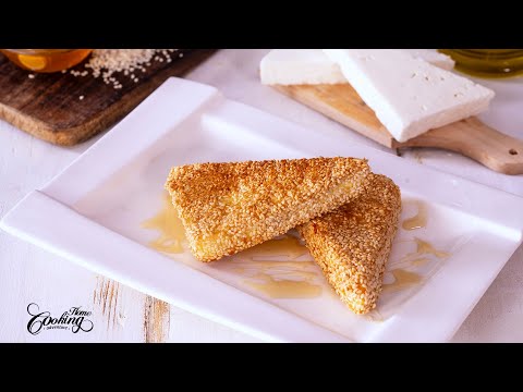 Greek Fried Feta with Honey and Sesame Seeds - Easy Irresistible Feta Recipe