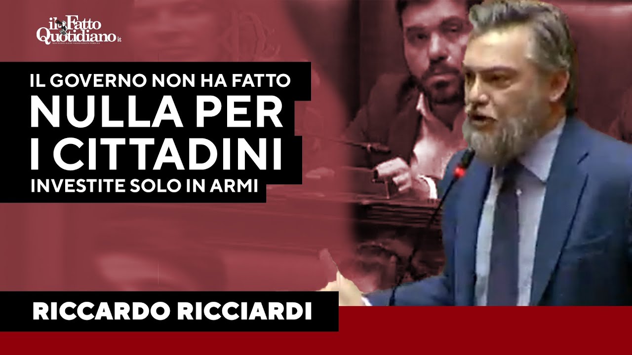 Ricciardi contro il governo: "Nella manovra nulla per i cittadini, investite solo in armi"