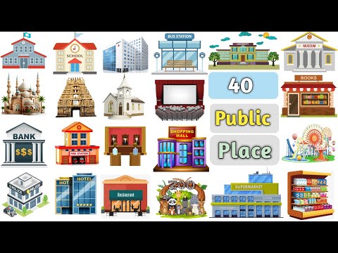Public Places Vocabulary ll 40 Public Places Name In English With Pictures ll Public Place Name