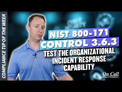 NIST 800-171 Control 3.6.3 - Test the organizational incident response capability
