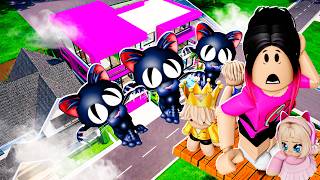 Construimos uma Base no CÉU para se Esconder do GATO do 99 NOITES.. (Brookhaven)