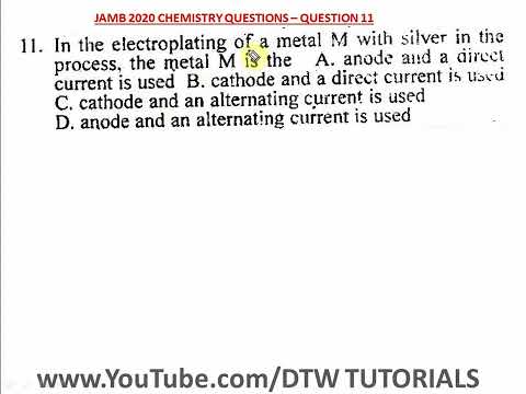 JAMB Chemistry - Electroplating