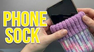 Intarsia & Elastic Crochet Ribbing: Step-by-Step Phone Sock Tutorial