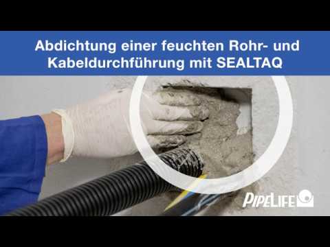 Abdichtung einer feuchten Rohr- und Kabeldurchführung mit SEALTAQ
