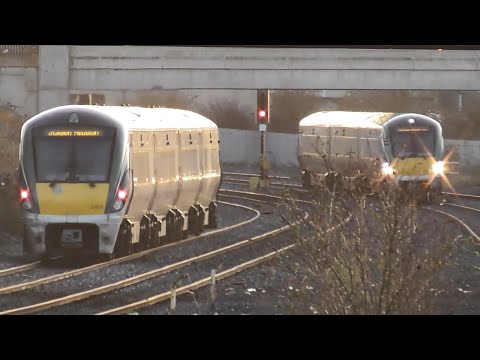 Two Irish Rail 22000 Class Intercity Trains - Clondalkin & Fonthill Station, Dublin
