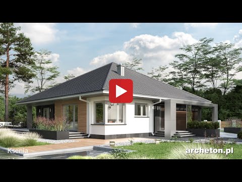 Projekt domu Ksenia - archeton pl - parterowy 160,4 m2