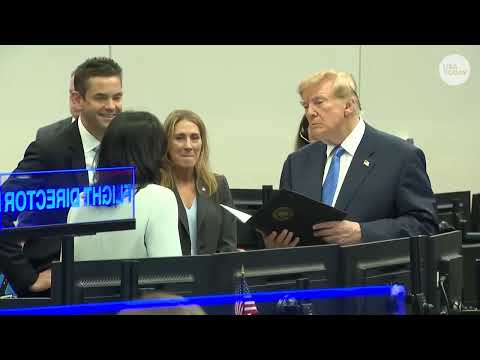 Trump tours NASA HQ, shares Space Academy announcement with ISS astronauts during call