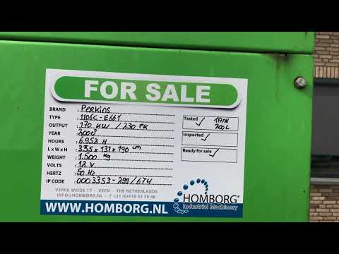 Perkins 1106C E66T 170 kW 230 PK diesel motor in Silent Omkasting Stocknr 3353