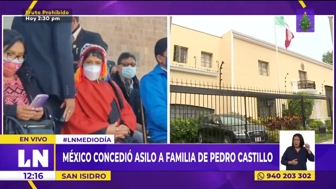 México concedió asilo a la familia de Pedro Castillo