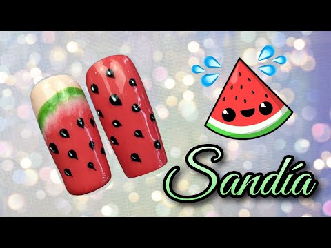 Diseño de uñas FÁCIL de Sandía | Nail art designs ♥ Nailart By Andy