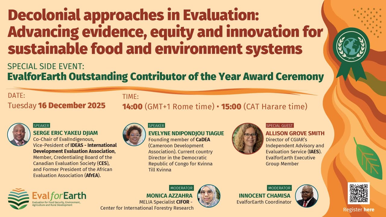 Webinar: Decolonial Approaches in Evaluation...+ SPECIAL SIDE EVENT: Award Ceremony.