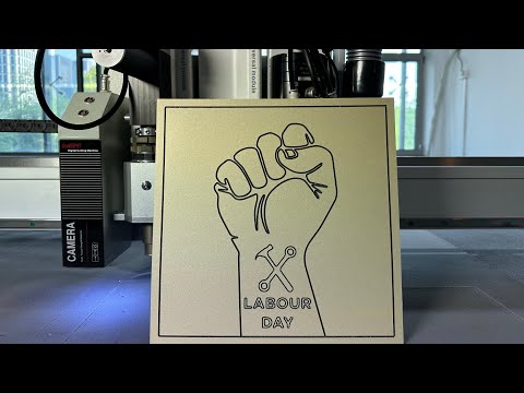 ACM di-bond cutting on TPS X9 digital cutting machine with automatically router bit changer