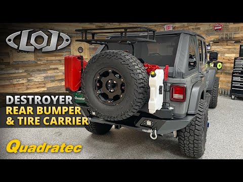 LoD Offroad Destroyer Series Rear Bumper & Tire Carrier with Accessory Mounts for Jeep Wrangler JL