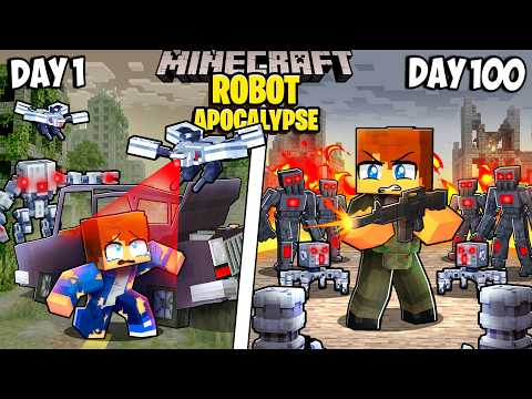 I Survived 100 Days in a Robot Apocalypse in Minecraft!