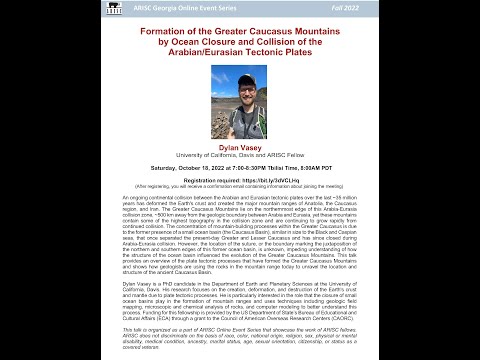 Formation of Greater Caucasus Mountains byOceanClosure &Collision of Arabian/Eurasian TectonicPlates